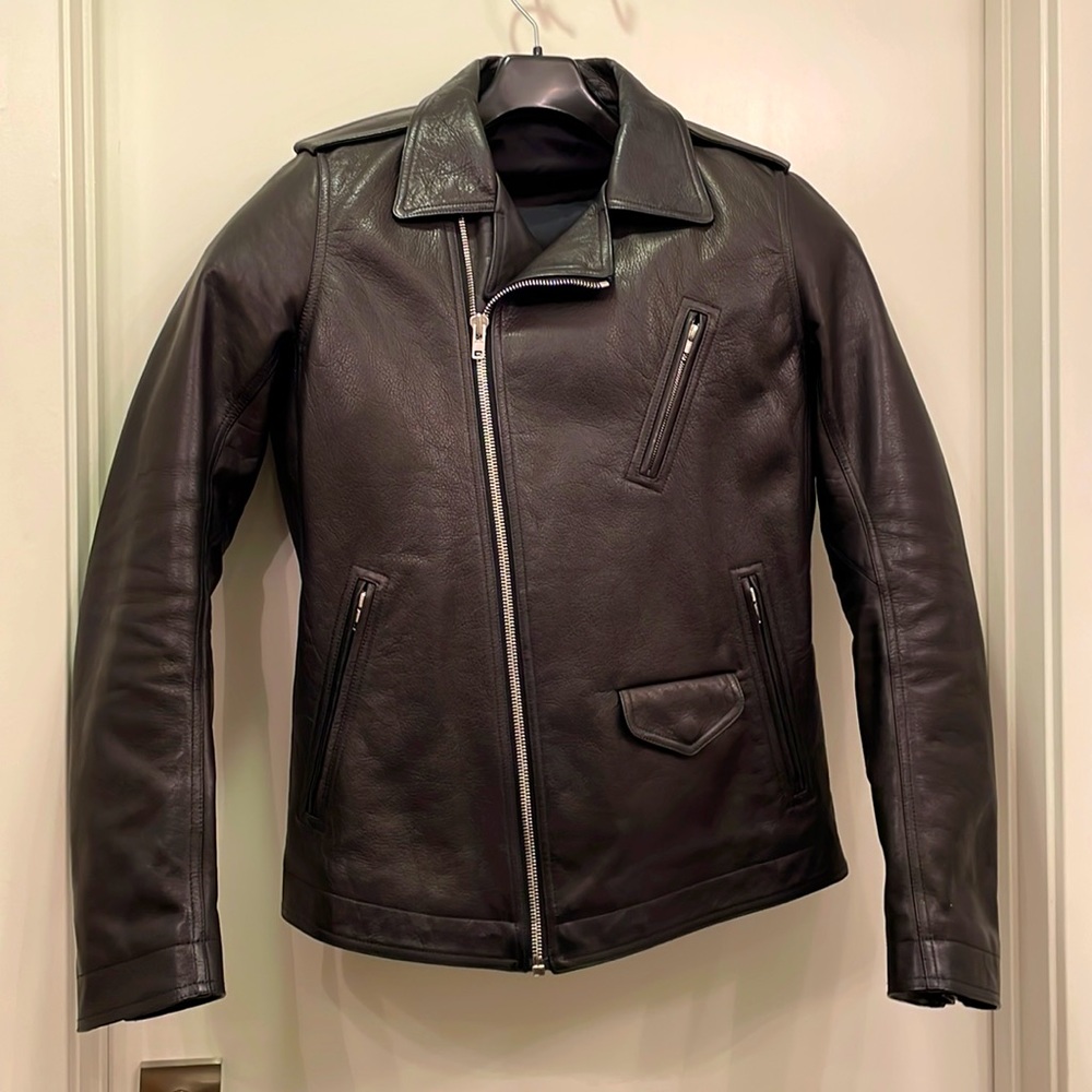 Rick Owens Black Leather Biker Jacket